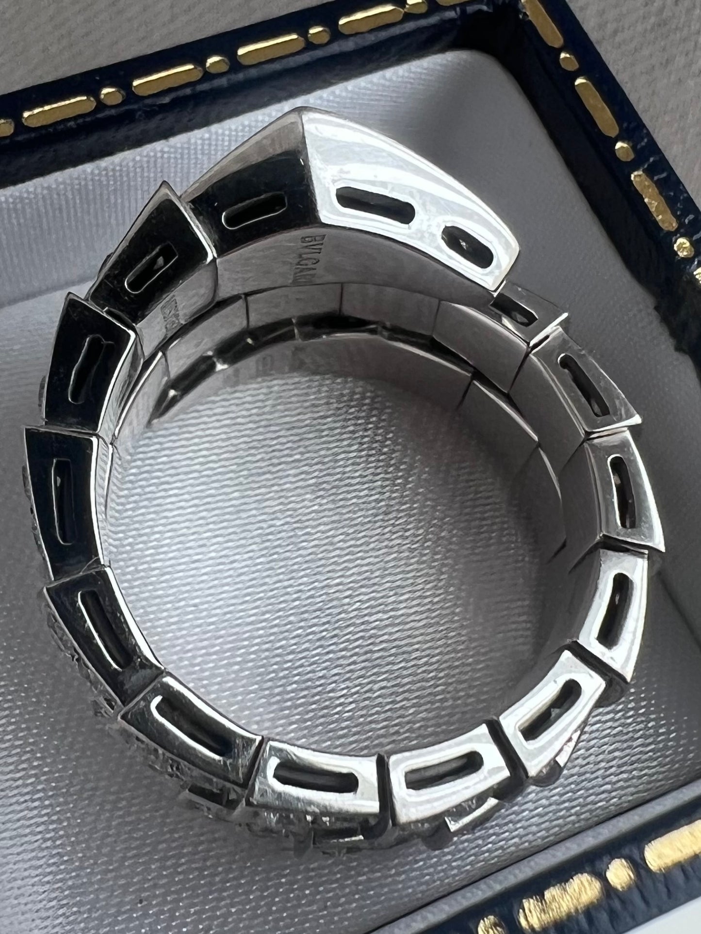 BVLGARI Serpenti Diamond Ring in 18K White Gold - R / US 8