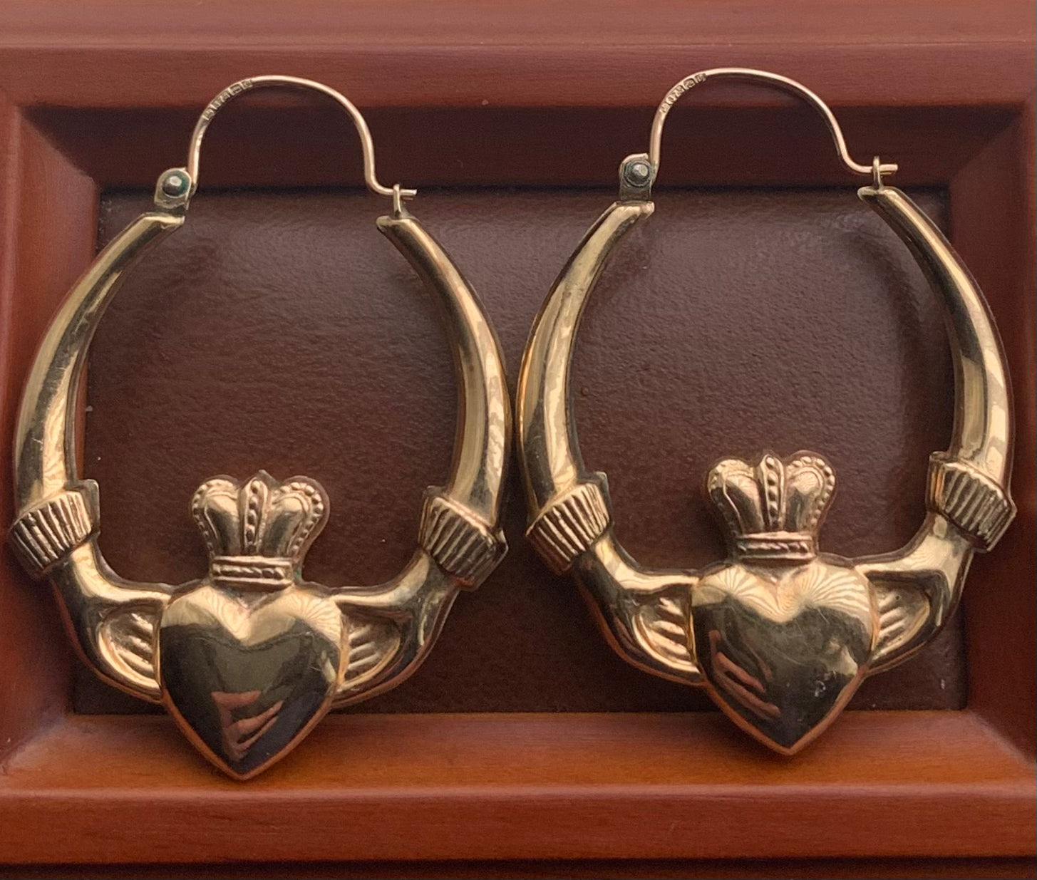 Large on sale claddagh earrings