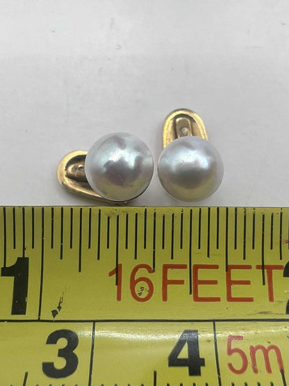 Vintage Austrian 14ct Yellow Gold Pearl Earrings - Original Box • 2.47 Grams