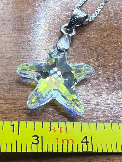 Quality 925 Silver Box Chain & 18ct GP Starfish Charm Set - 4.73 Grams - 18 Inch