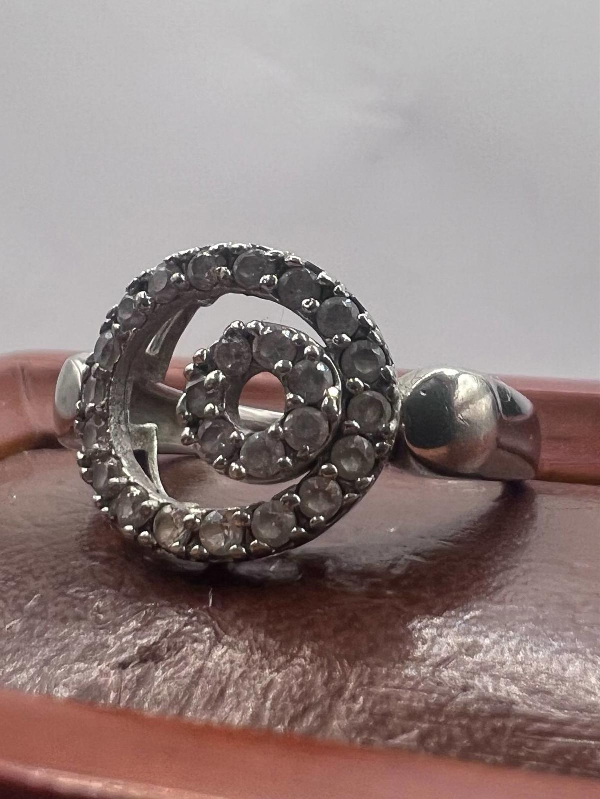 Quality 925 Sterling Silver Stone Set Ring • Size - Q • 4.38 Grams