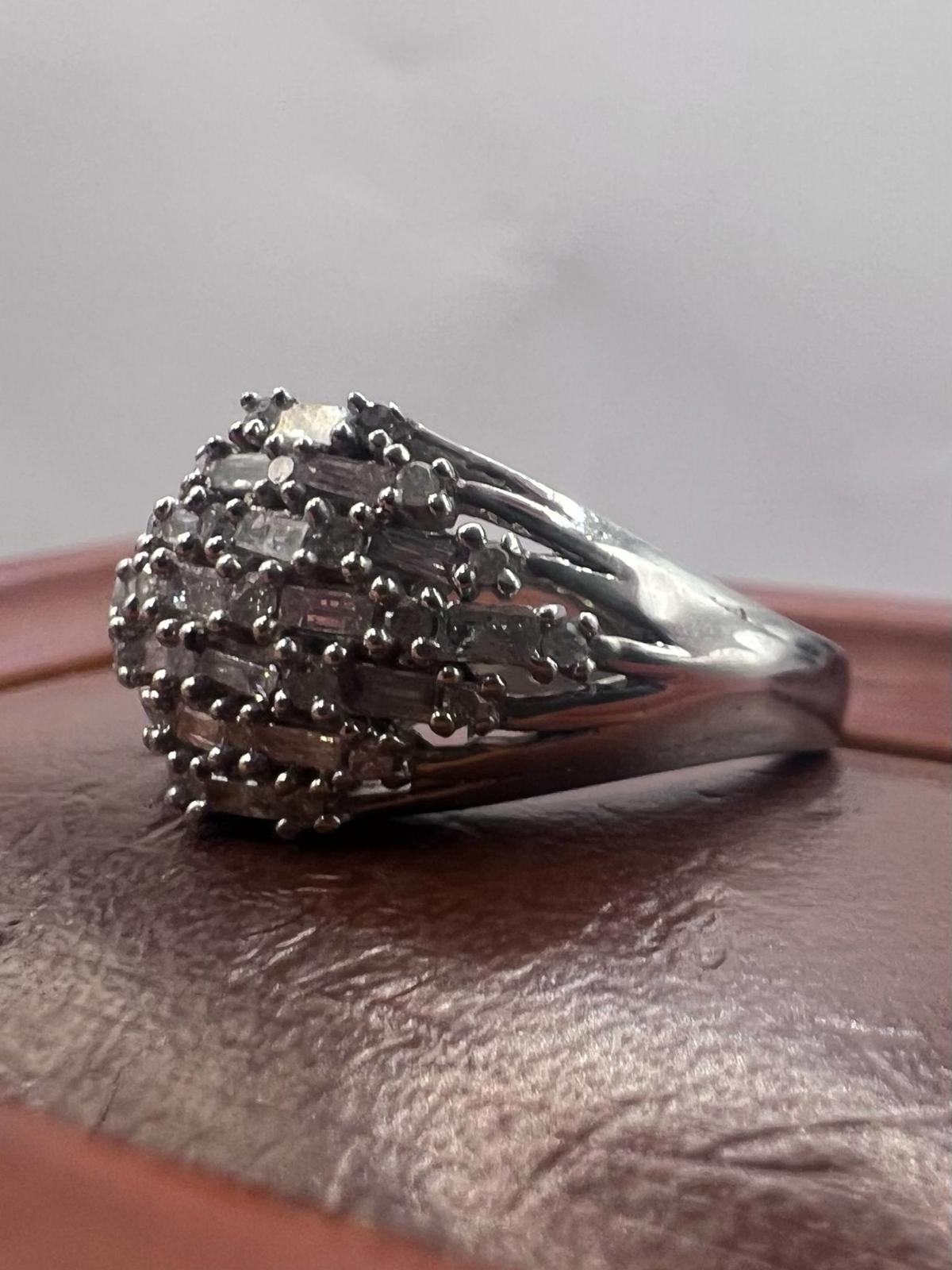 Quality 925 Sterling Silver White Stone Ring • Size - O • 4.05 Grams