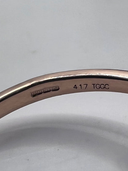 Quality 9ct Rose Gold 0.25ct Diamond Heart Ring - P½