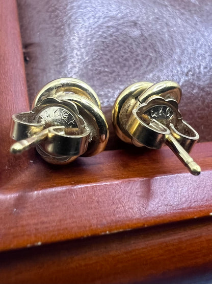 Vintage 9ct Pearl Stud Twist Earrings • 1.82 Grams