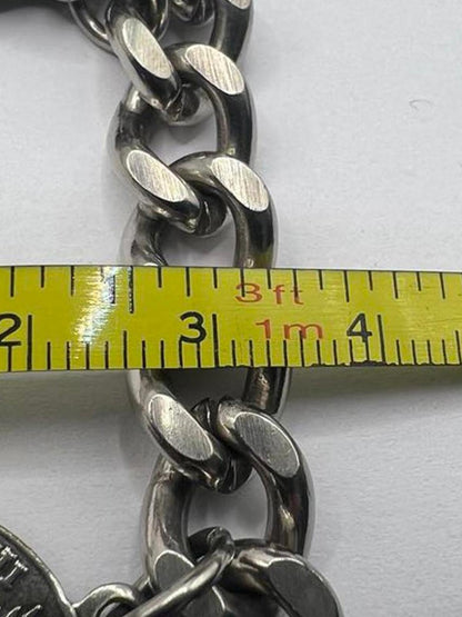 Quality 925 Sterling Silver Coin Curb Bracelet - 43.80 Grams