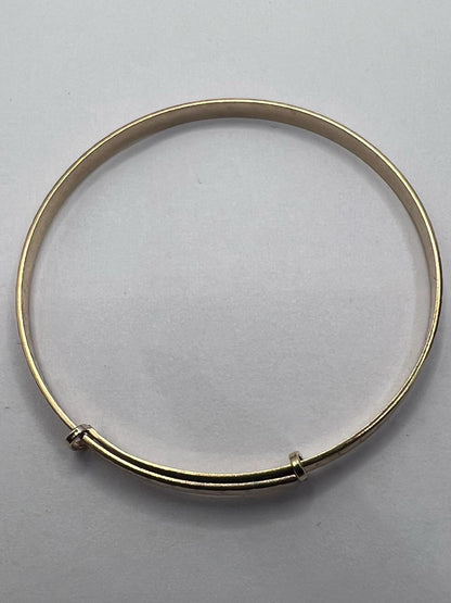 Vintage 9ct Yellow Gold Patterned Bangle • 2.10 Grams