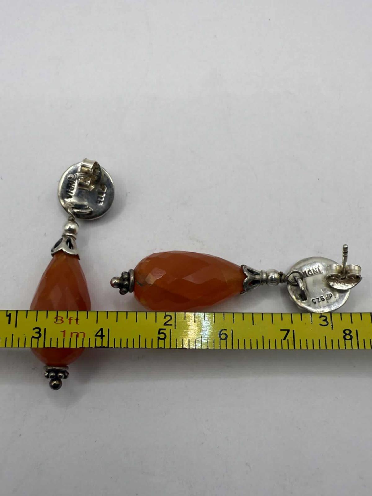 Quality 925 Sterling Silver India Dangle Earrings • 9.50 Grams