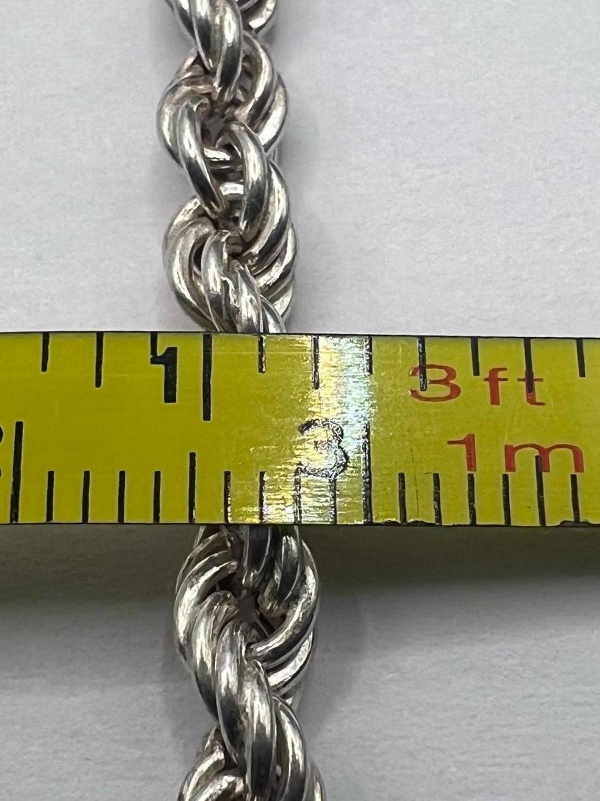 Italian 925 Sterling Silver Rope Bracelet - 6.24 Grams - 7"