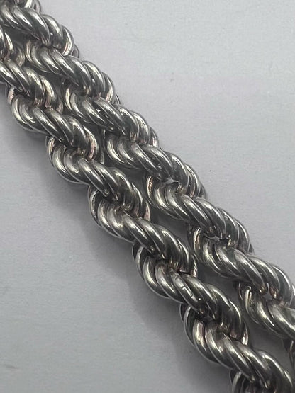 Quality 925 Sterling Silver Rope Necklace - 20.00 Grams - 17"