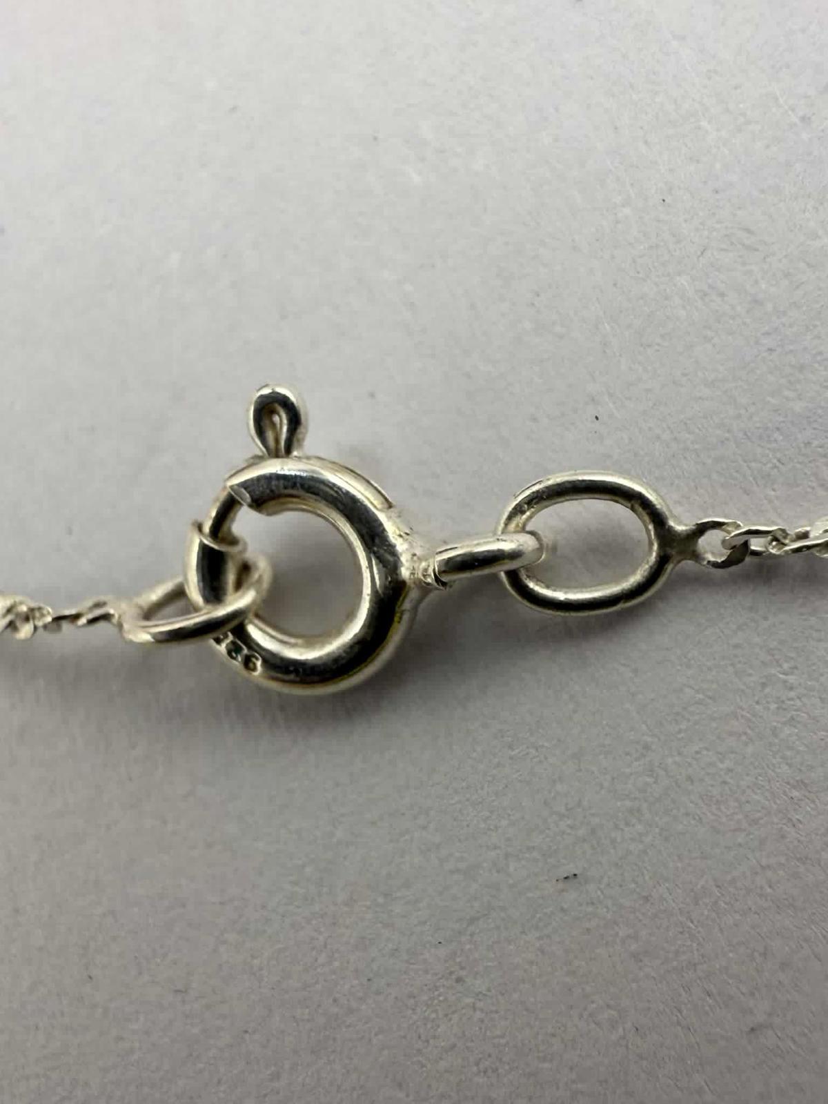 Quality 925 Sterling Silver Onyx Set Pendant & Chain Set • 5.20 Grams