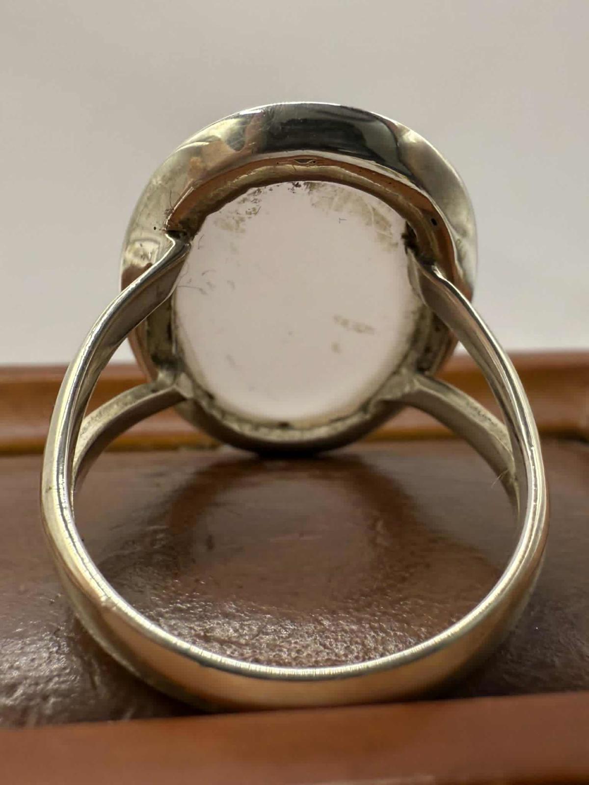 Quality 925 Sterling Silver Rose Quartz Set Ring • Size -S • 8.94 Grams
