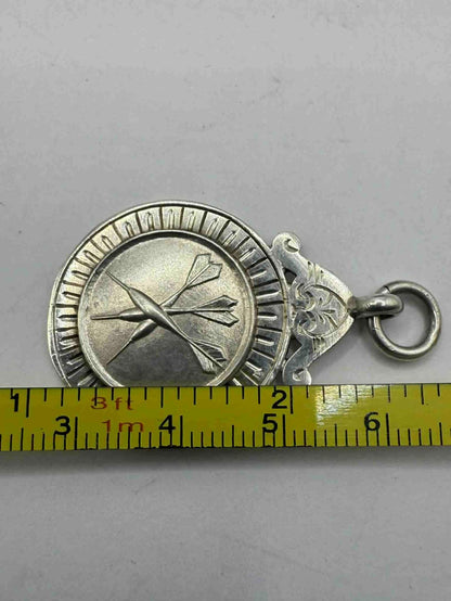 Quality 925 Sterling Silver Dart Medallion Pendant • 7.44 Grams