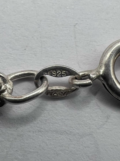 Italian 925 Sterling Silver Rope Bracelet - 6.24 Grams - 7"