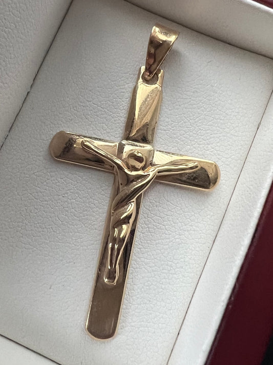 Quality 9ct Yellow Gold Cross Pendant - 4.68 Grams