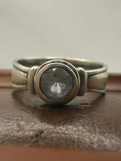 Quality 925 Sterling Silver Blue Stone Set Ring • 4.11 Grams • Size - P½