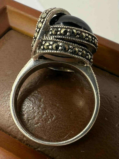 Unusual 925 Sterling Silver Orb Ring • Size - P • 7.92 Grams