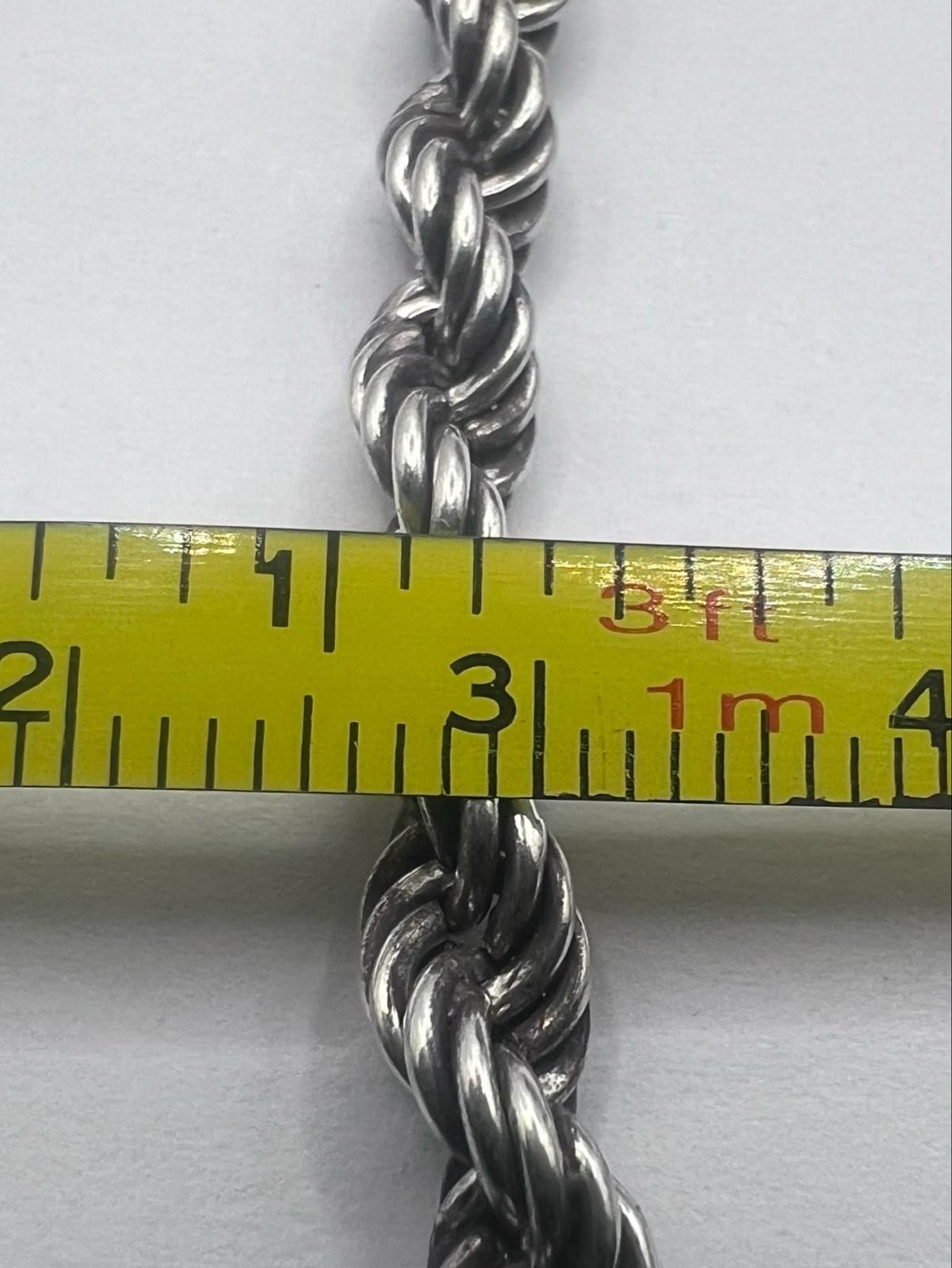 Quality 925 Sterling Silver Rope Bracelet - 7.43 Grams - 7"