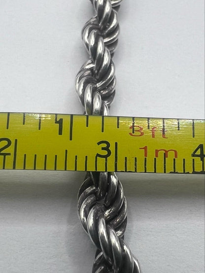 Quality 925 Sterling Silver Rope Bracelet - 7.43 Grams - 7"