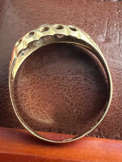 Antique 18ct Rose Gold 5 Old Diamond Ring - O