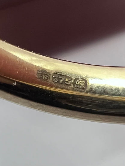 Quality 9ct Yellow Gold 0.25ct Diamond Set Half Eternity Ring - L