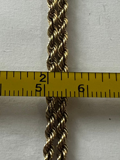 Vintage 9ct Yellow Gold Rope Bracelet - 4.64 Grams - 7.75”