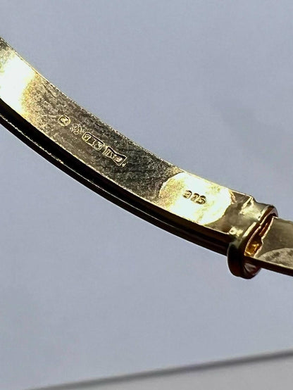 Vintage 9ct Yellow Gold Patterned Bangle • 2.10 Grams