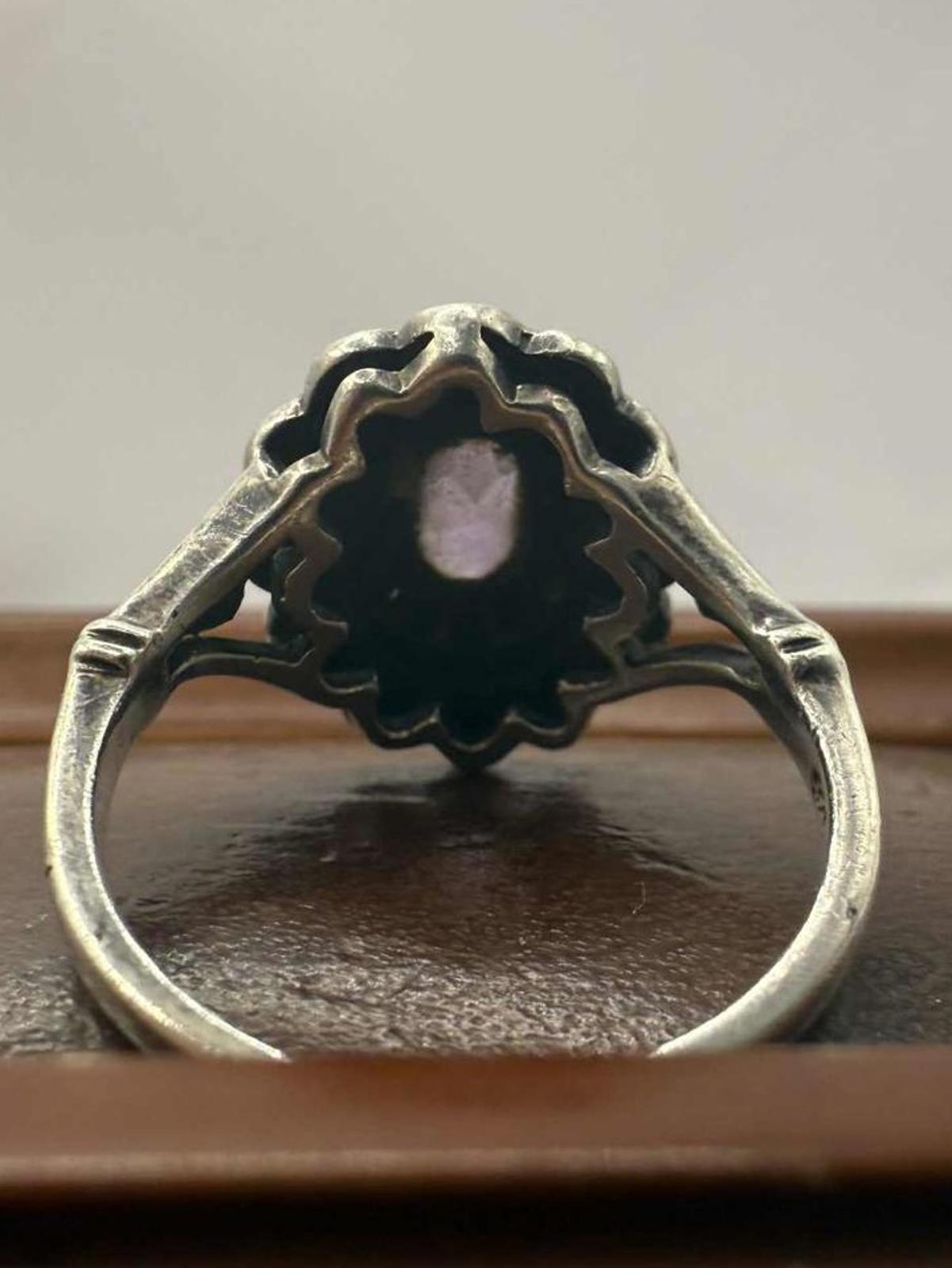 Quality 925 Sterling Silver Amethyst Set Ring • Size - K • 2.63 Grams