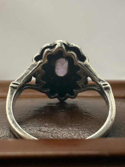 Quality 925 Sterling Silver Amethyst Set Ring • Size - K • 2.63 Grams