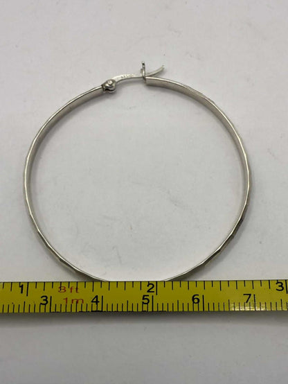 Quality 925 Sterling Silver Patterned Hoop Earrings • 5.17 Grams