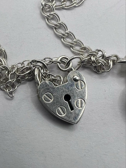 Henry the VIII 925 Sterling Silver Charm Bracelet - 14.21 Grams - 6.5 Inch