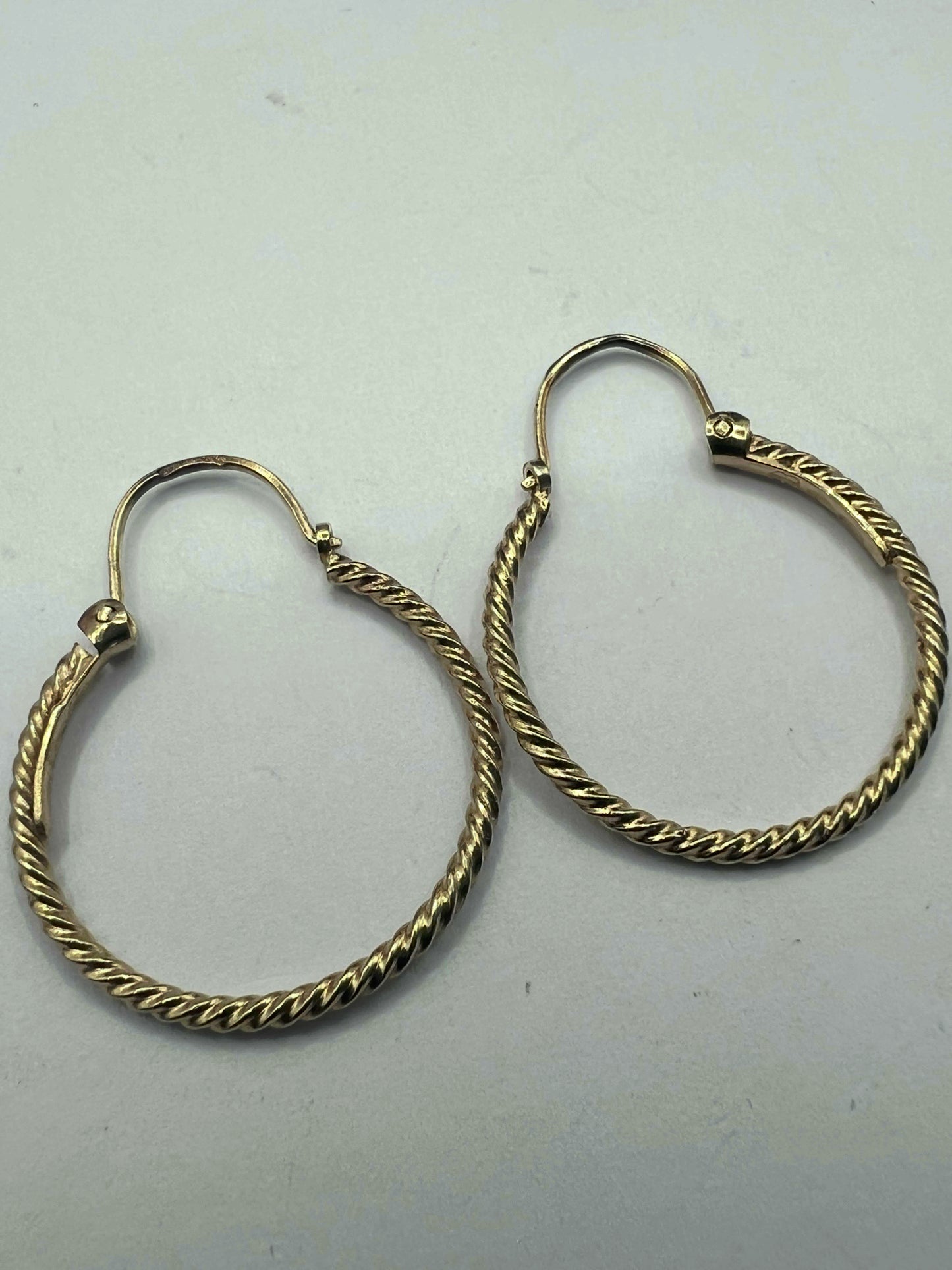 Vintage 9ct Yellow Gold Italian Hoop Earrings • 2.25 Grams