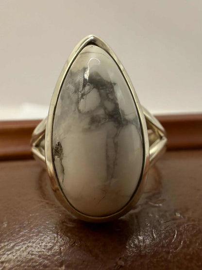 Quality 925 Sterling Silver Agate Set Ring • Size - P • 5.79 Grams
