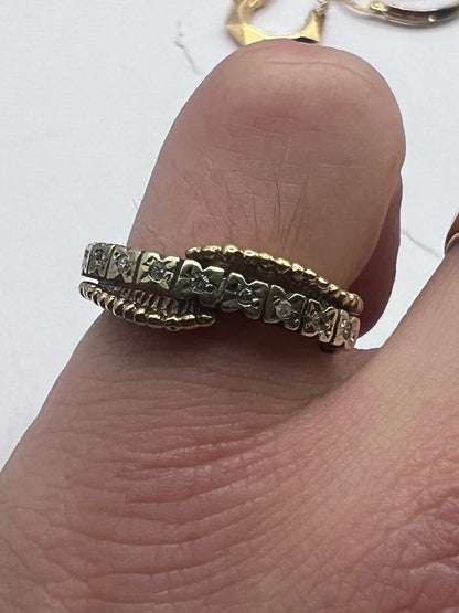 Vintage 9ct Yellow Gold Diamond Set Ring - N