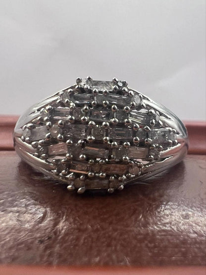 Quality 925 Sterling Silver White Stone Ring • Size - O • 4.05 Grams