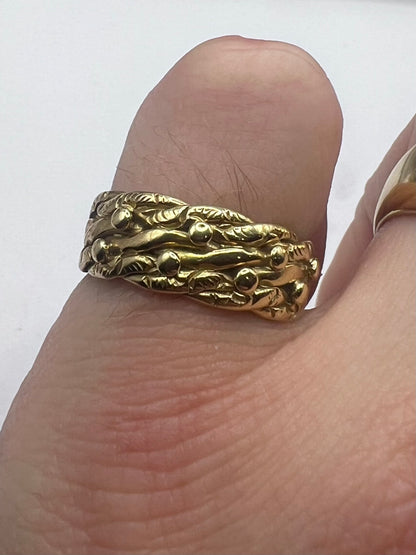 Vintage 9ct Yellow Gold Keeper Ring - O