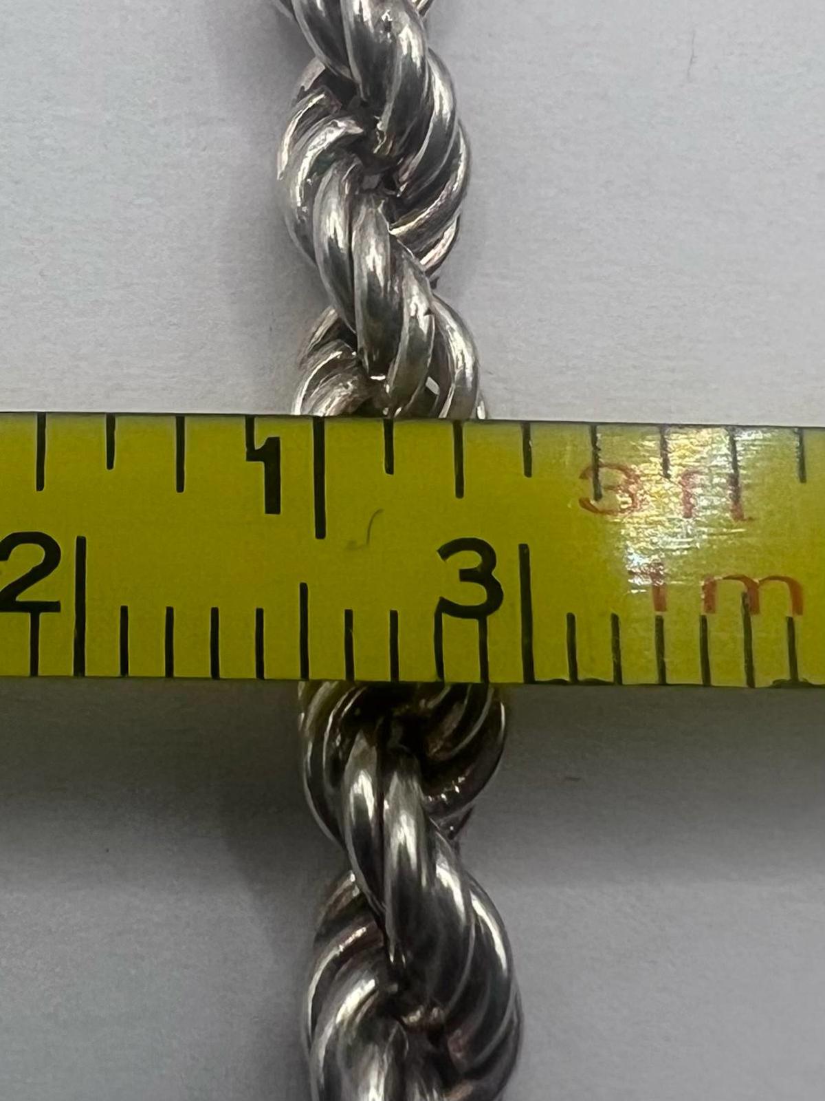 Quality 925 Sterling Silver Rope Necklace - 20.00 Grams - 17"