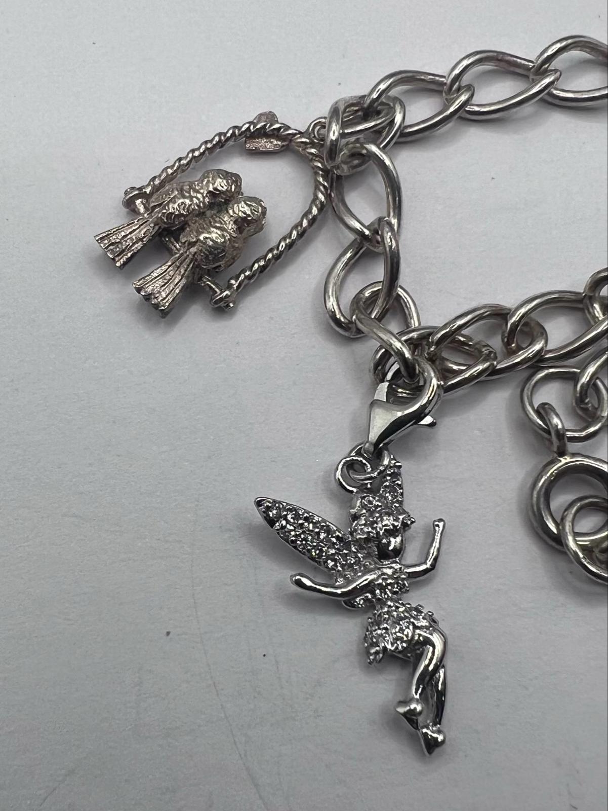 Quality 925 Sterling Silver Charm Bracelet - 19.41 Grams - 7 Inch