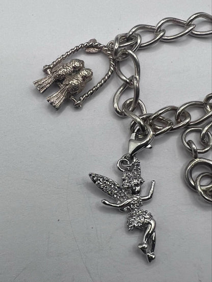 Quality 925 Sterling Silver Charm Bracelet - 19.41 Grams - 7 Inch