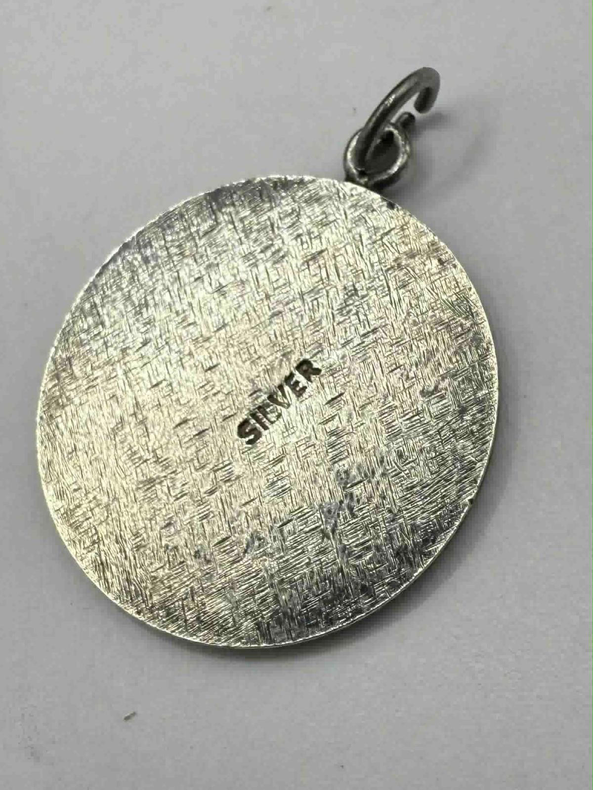 Quality 925 Sterling Silver Aquarius Circle Pendant • 3.79 Grams