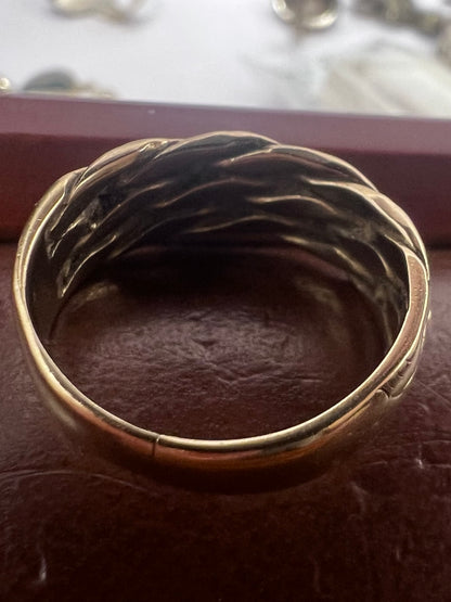 Vintage 9ct Yellow Gold Keeper Ring - O