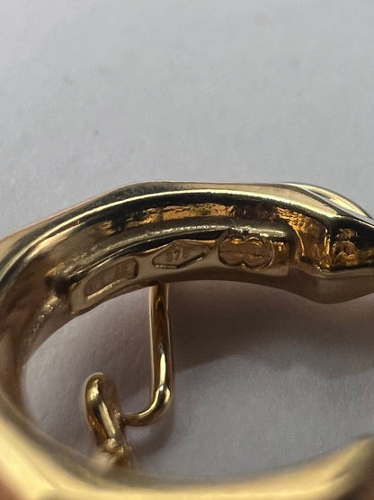 Vintage 9ct Yellow Gold Italian Hoop Earrings • 1.50 Grams