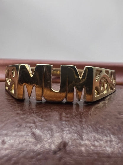 Vintage 9ct Yellow Gold “Mum” Ring - R