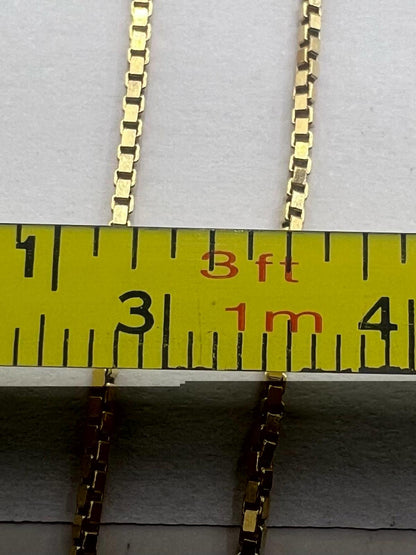 Dainty 9ct Yellow Gold Box Link Chain - 14 Inch - 2.77 Grams