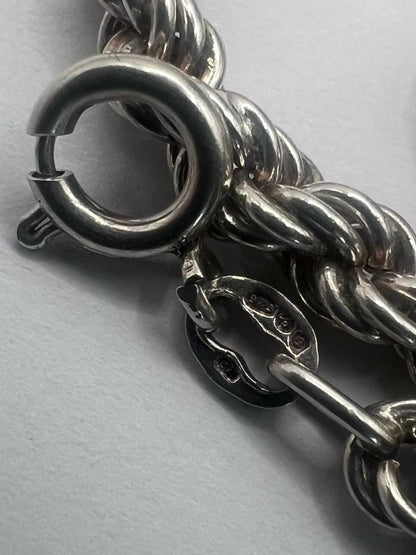 Quality 925 Sterling Silver Rope Necklace - 20.00 Grams - 17"