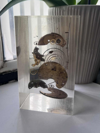 Unique Pocket Watch Mechanism in Resin Display