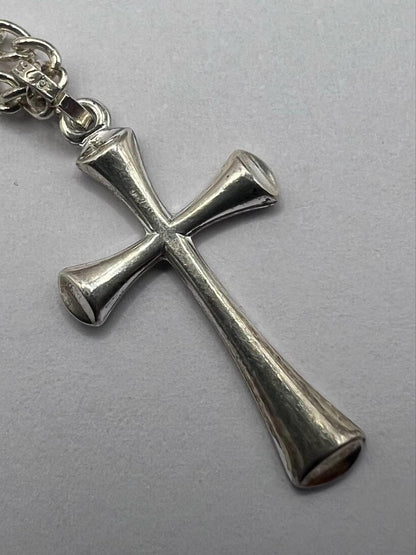 Quality 925 Sterling Silver Cross & Chain Set - 9.69 Grams - 24 Inch