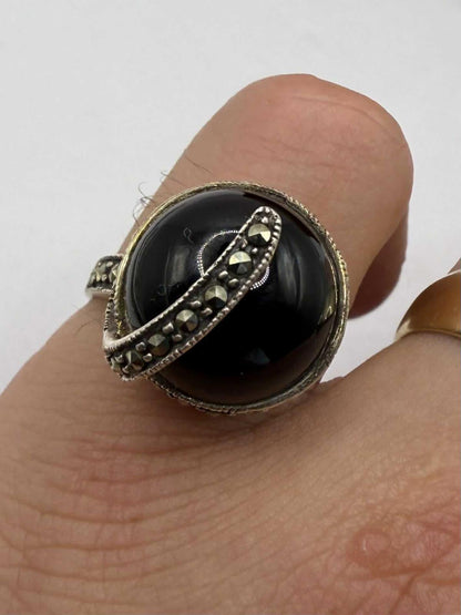 Unusual 925 Sterling Silver Orb Ring • Size - P • 7.92 Grams
