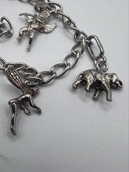 Quality 925 Sterling Silver Charm Bracelet - 19.41 Grams - 7 Inch