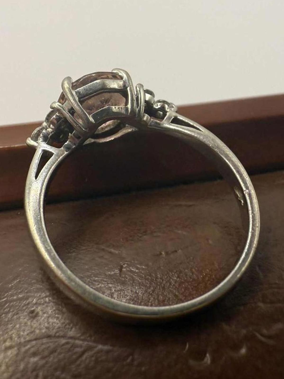 Quality 925 Sterling Silver Pink Stone Cluster Ring • 2.65 Grams • Size - P