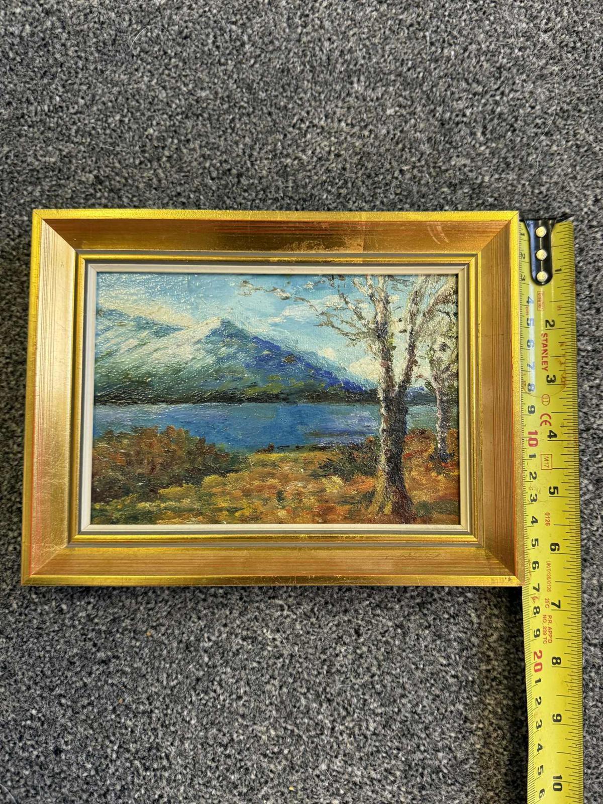Charming Oil Painting Of Scottish Loch In Gold Frame - 1942 - Signed